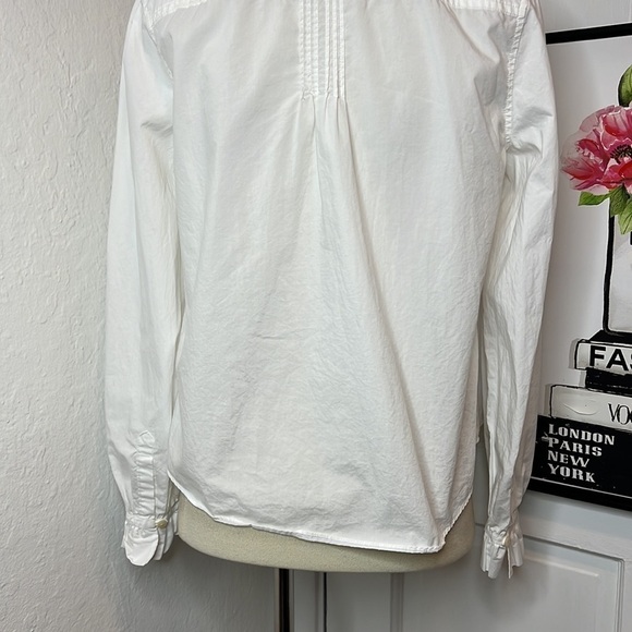 La Vie Rebecca Taylor White Ruffled Collar Tunic Blouse S - Picture 5 of 7